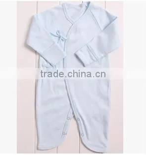 Newborn Romper Baby Cotton Long Sleeve Bodysuit Tie Fasten