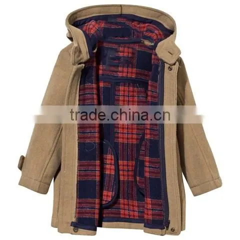 Winter Cotton Coat Hooded Parka Girl Clothing Kids with Hook Buttons Fastening
