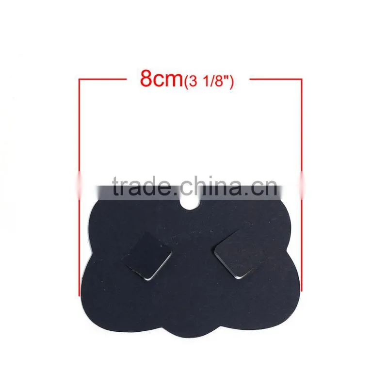 Paper Jewelry Display Card Cloud Black 8cm(3 1/8") x 6cm(2 3/8"), 1 Piece