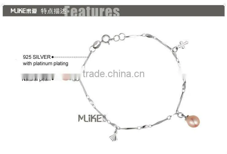 925 silver bracelet with Freshwater Pearl M3006