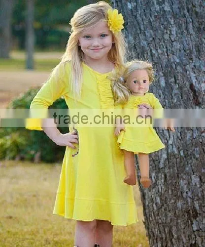 Best Selling Reliable China Supplier Soft Cotton Smocked Triple Ruffle Pants Winter clothing girl halloween ruffle dress