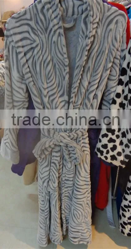 Xinbo cutting flower unisex flannel fleece bathrobe