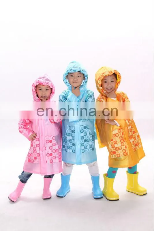 maiyu 2015 cute kids/children polyester raincoats