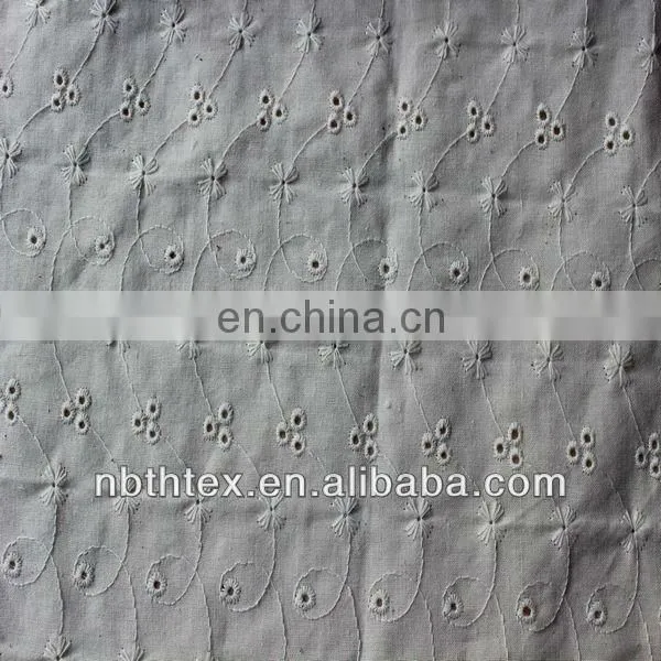 100%cotton eyelet embroidery voile fabric