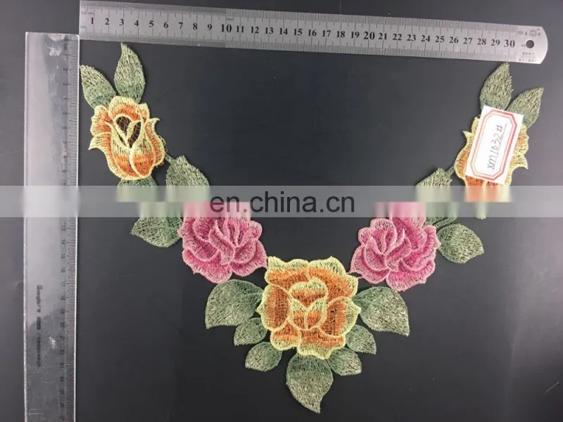 2017 new dedign fashion embroidery colorful collar