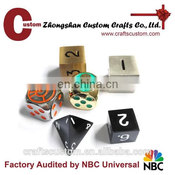 Custom enamel painted logo soft corner 6 side dice
