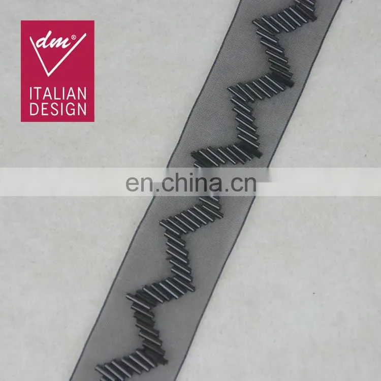 Italy design v shape beaded lace trim