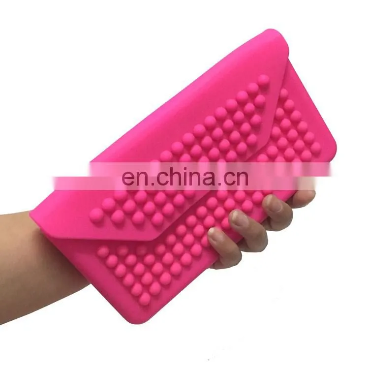Luxury Clutch Cosmetic Lip Purse Ladies Fashion Rectangle Evening Wallet Custom Silicone Bags