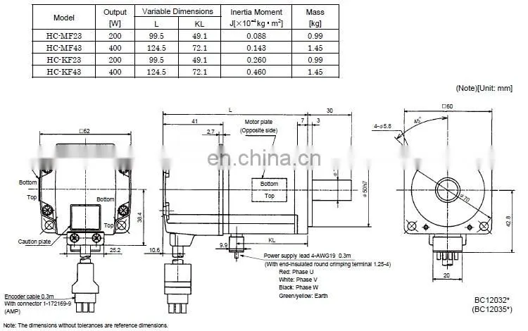 Original 400W Mitsubihis ac servomotor HC-MF43 / HC-MF43K