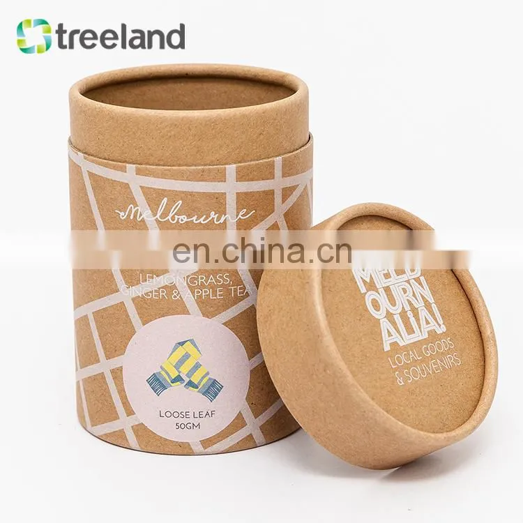 Degradable Capsules Packaging Brown Kraft Round Box Rolled Edge Paper Tube