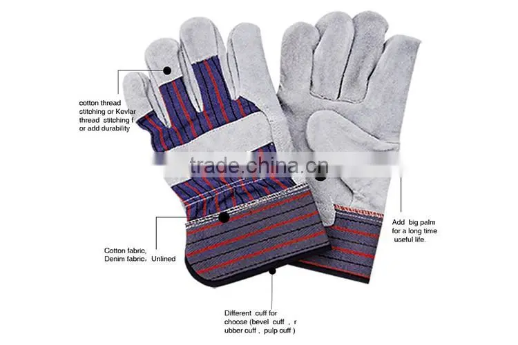 Heavy Duty Hand Protection Lumberjack Work Gloves Leather Material LG009
