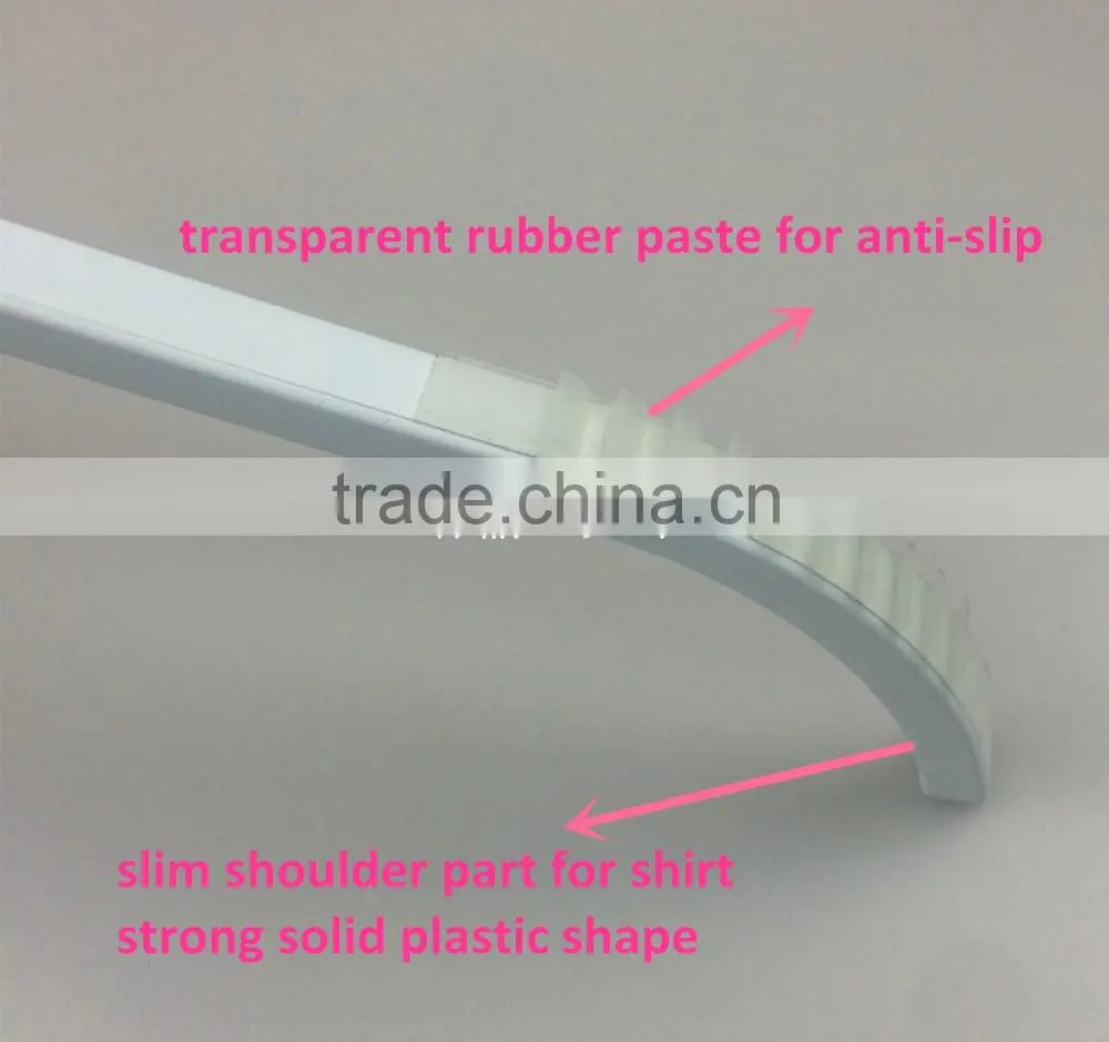 Hot sale white solid plastic shirt and tee display hanger for shop