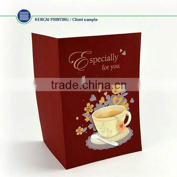Fancy design promotion hard paper gift card greeting card