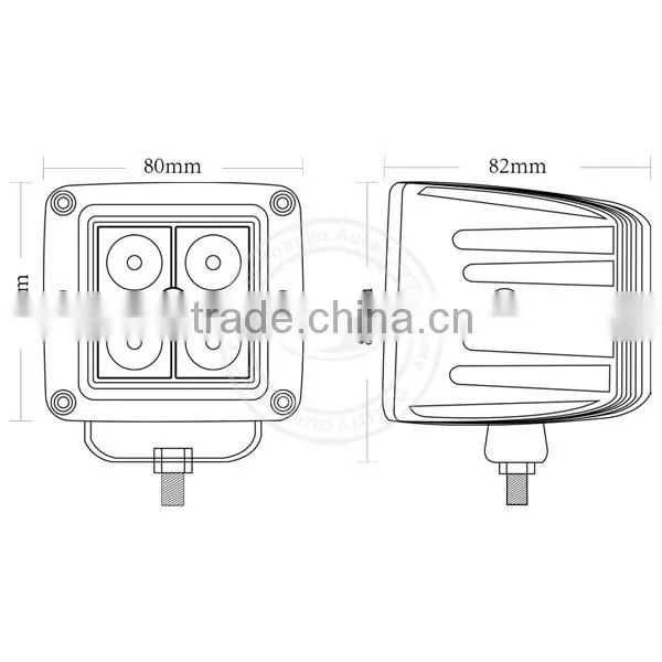 12W square flood beam led work light/ working light for forklift/ truck/ fine engine/ boat/ SUV