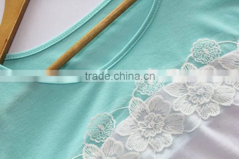 Designer Western Irregular Pastel Color Patchwork Colorblock Bohemian Women Lace Ladies Tops