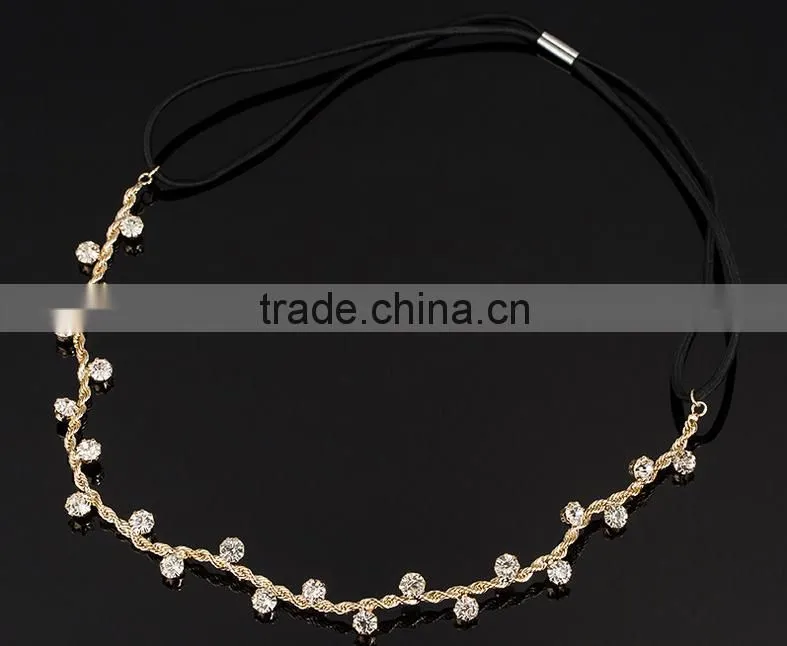 2016 hot selling fashion elegant weave elastic hairband for women