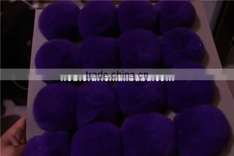 Hot Sale Raw Material Fur Ball Real Rabbit Fur Pom Pom Keychain