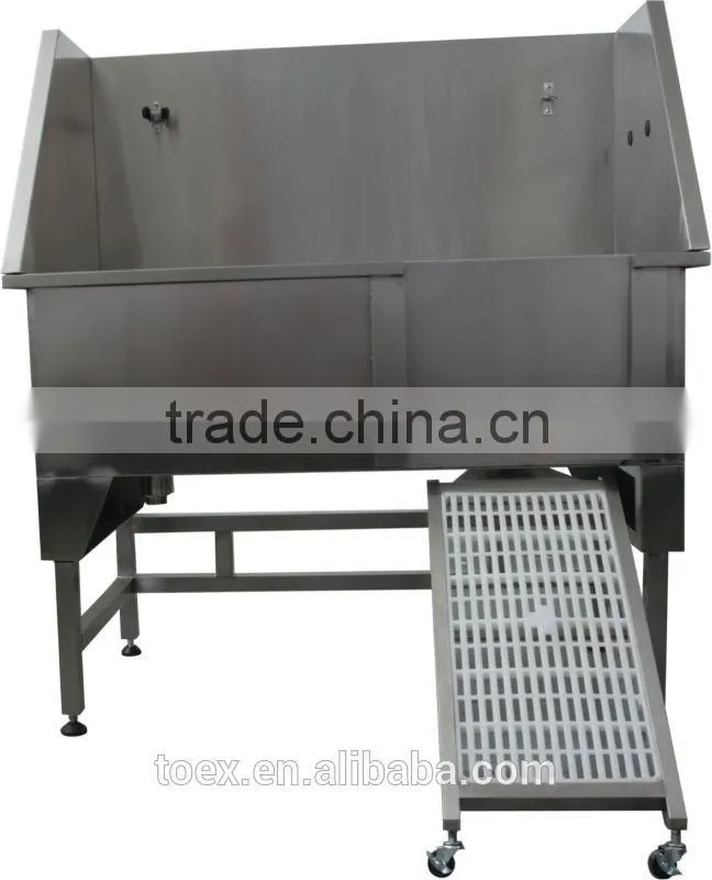 Stainless Steel Pet Bathing Tub with Swing in/out Ramp BTS-130N