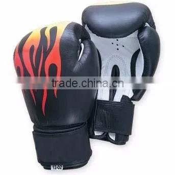 Pakistan Cowhide Leather Black Boxing Gloves