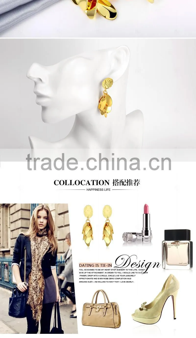 fashionable 18K gold plated jewelry earring 2015