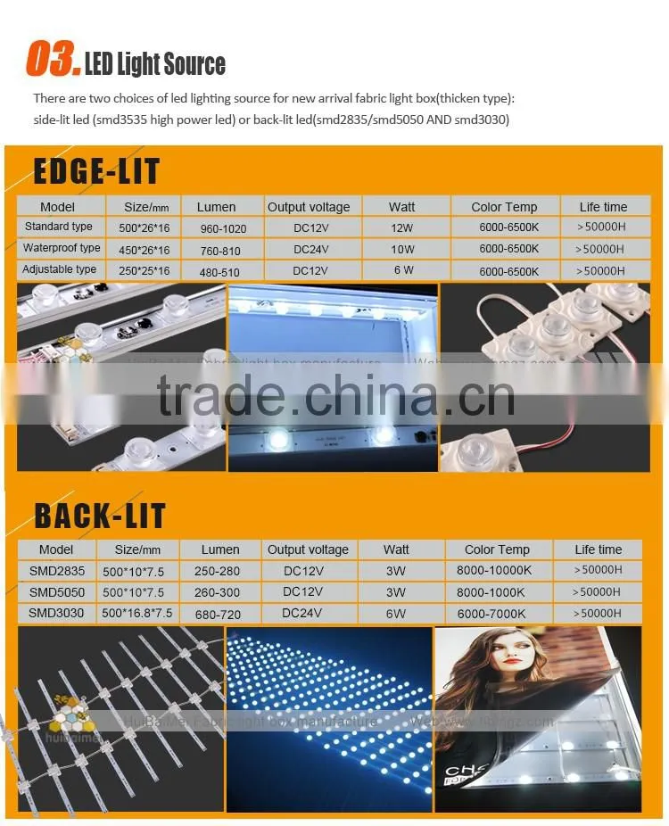 Bestsell Aluminium Textile LED Display Signboard