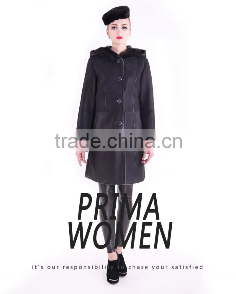 2015 New Design Winter Women Coat Long Slim Fit Wool Fur Overcoat