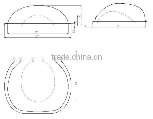 100W High power led glass lens for COB leds