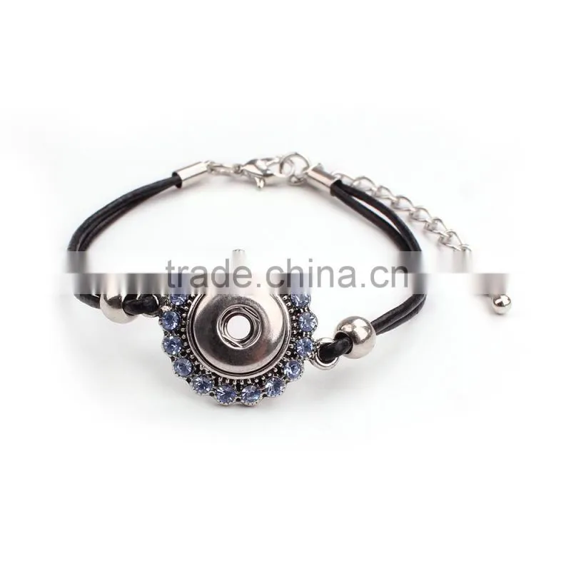 2015 new 18mm Ginger Snap Button Bracelet DIY charm Interchangeable handmade pulseras Snap Bracelets