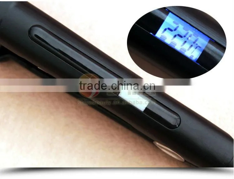 2015 new products hair dressing tools 2 in 1 LCD and lED unite flat iron hair straightener titanium SY-869