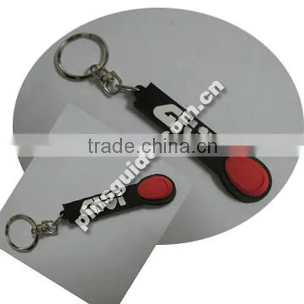 Advertising 2014 Fashion Custom Logo Soft Rubber Lip Balm Keychain For Promotion