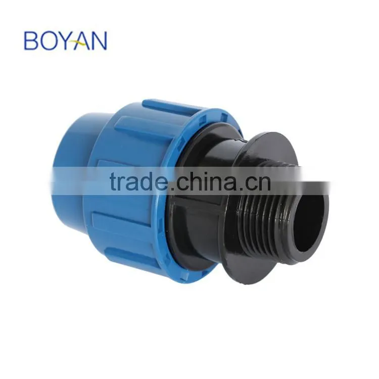 pp compression quick pipe fitting for irrigation male adaptor