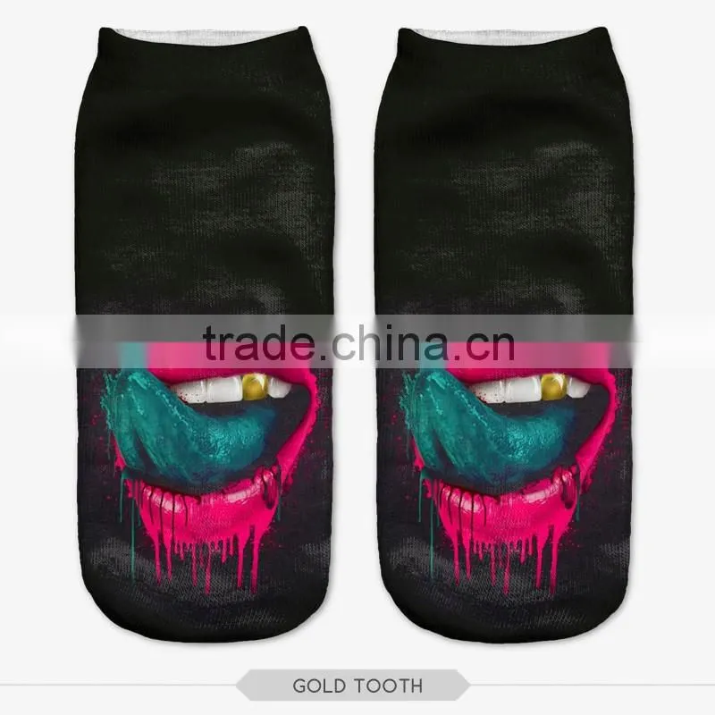 fashion pug cookie wear high quality 3d digital full print colorful ankle socks sports unisex custom hot sale stretch spandex
