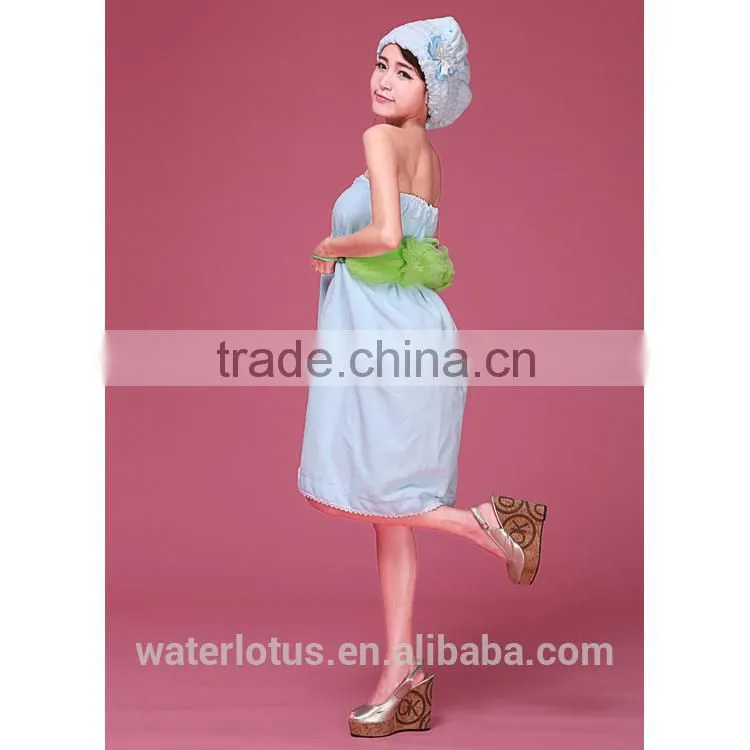 2014 yiwu manufacturer made in china hot sale microfiber bathrobe for women