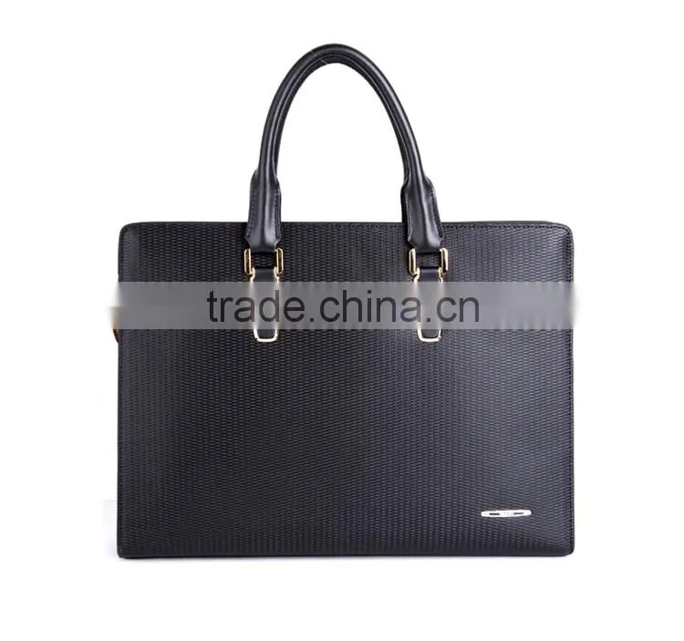 Mens Top Layer Real Cow Leather Shoulder Briefcase 14 Inch Laptop Bag Tote bag