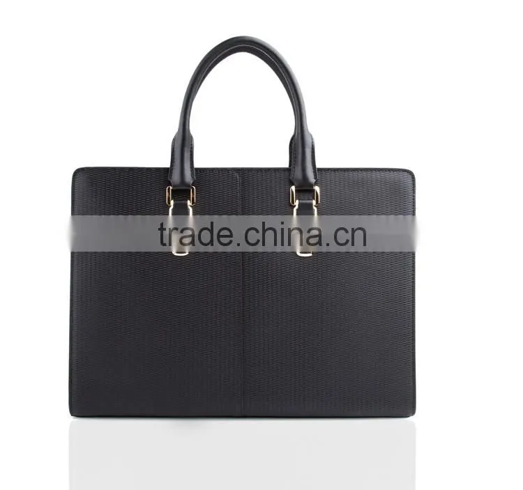 Mens Top Layer Real Cow Leather Shoulder Briefcase 14 Inch Laptop Bag Tote bag