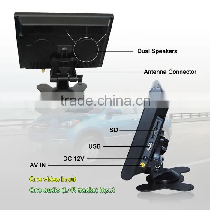 Hot Japan with SD/USB function ISDB digital TV 7 inches tft lcd color monitor lcd monitor tv converter wiring