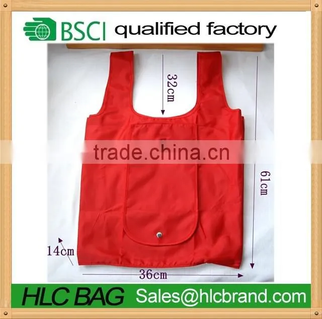 2016 New design eco rpet folding shopping bag with button