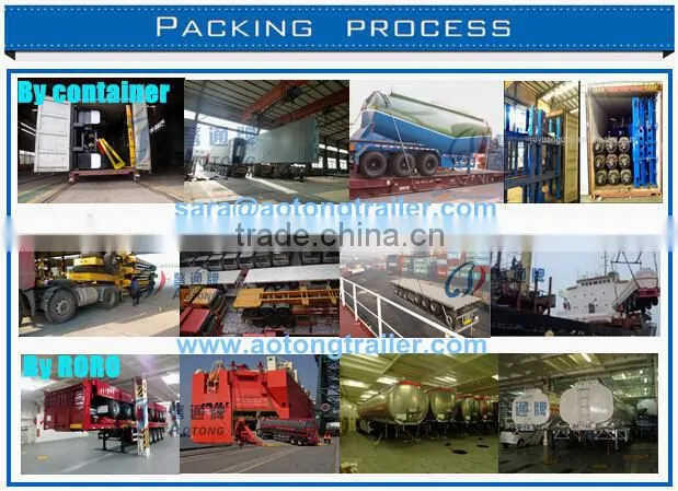 Factory Price Aotong 3 Axles 40 ft Skeleton Container Trailer , 20 ft Skeleton Semi Trailer Container Chassis