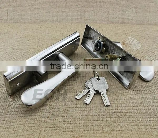 high quality Zinc alloy glass door handle with lock