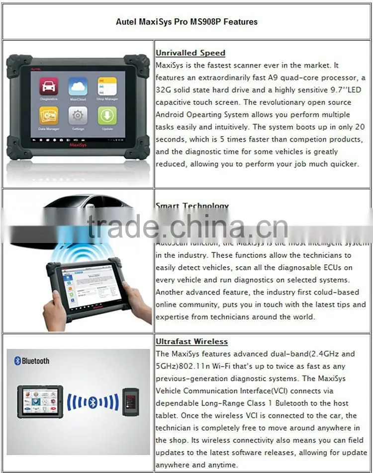 2015 Original AUTEL MaxiSys Pro MS908P Automotive Diagnostic & ECU Programming System with J2534 reprogramming box