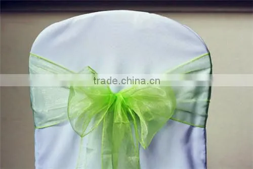 Green Chair Decoration Tie Organza Sash for Banquet