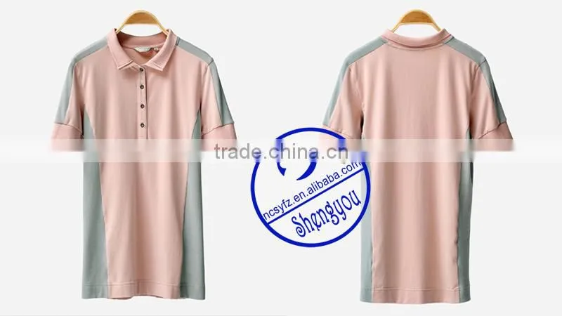 high quality 100 cotton plain polo t shirt for women