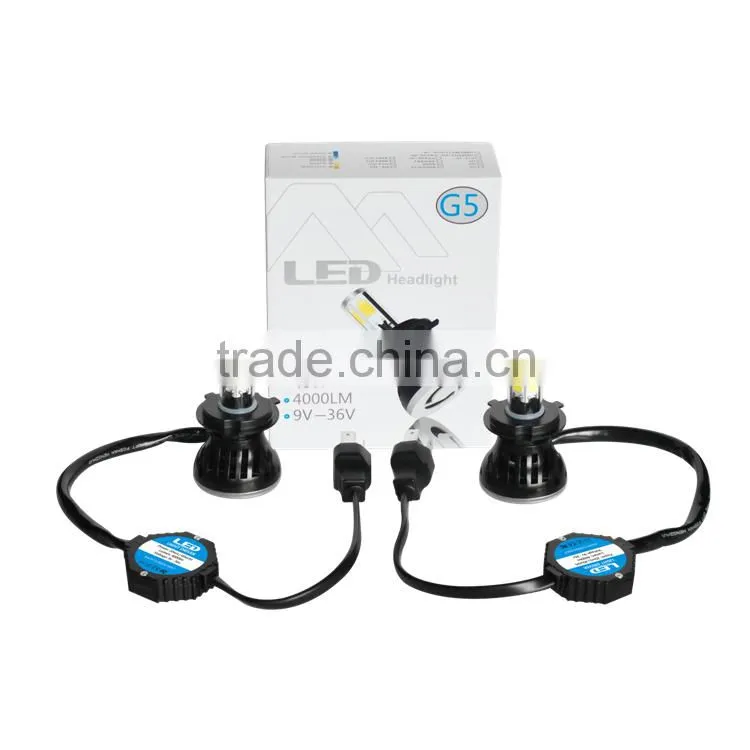 H4 Auto led headlight G5 4 leds 4000lm each bulb H7 H11 H13 9005 9006 H4 car led head light