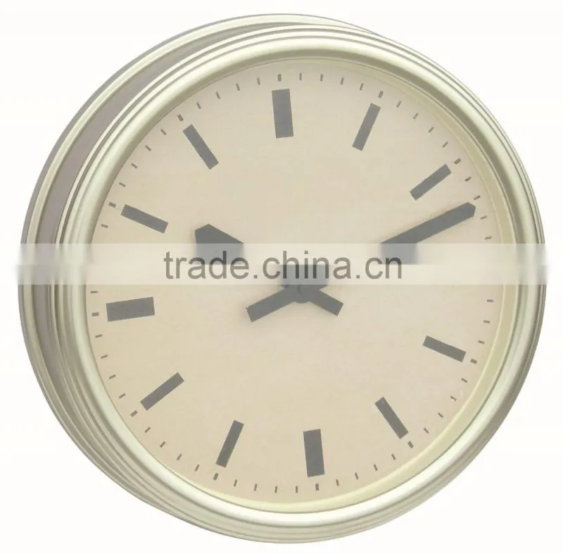 Large gold round decorative metal wall mounted clock