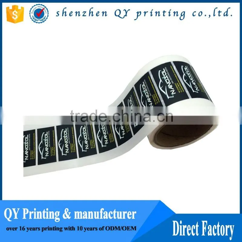 OEM printed permanent adhesive labels,matt laminated permanent paper sticker