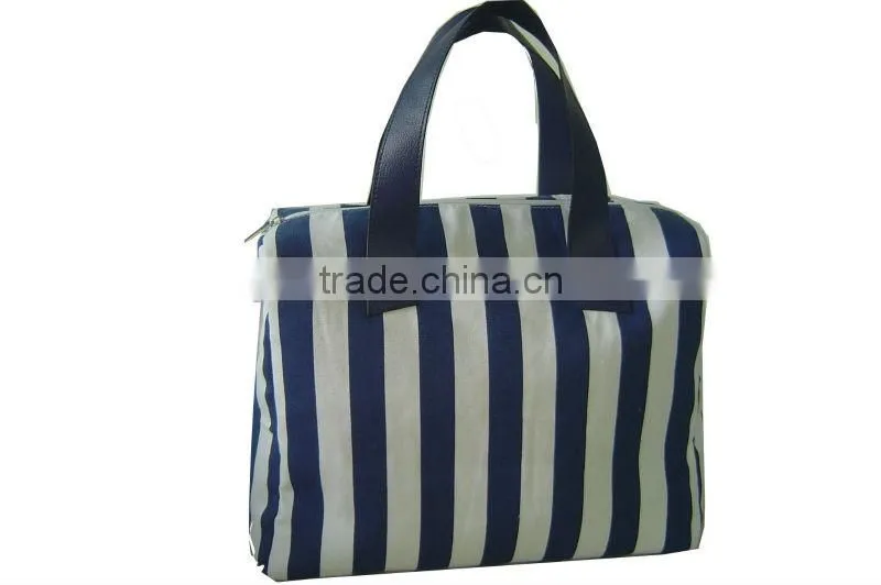 2016 best selling striped canvas tote bag for men