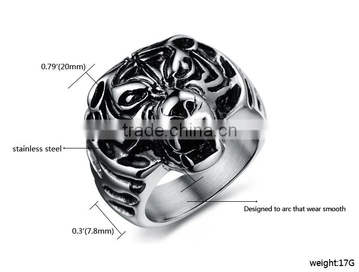 Big Lion Head Men's Ring Indian Head Ring