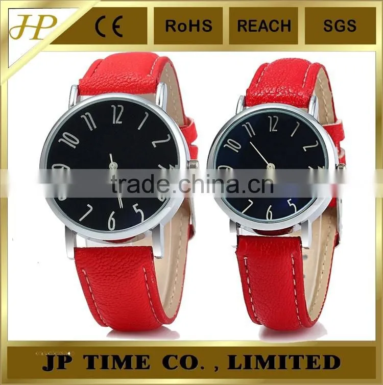 Business Quartz Leather Band Alloy case new couple lover wrist watch