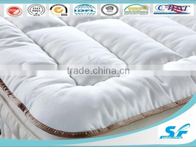 cotton fabric pattern microfiber polyester filling mattress topper