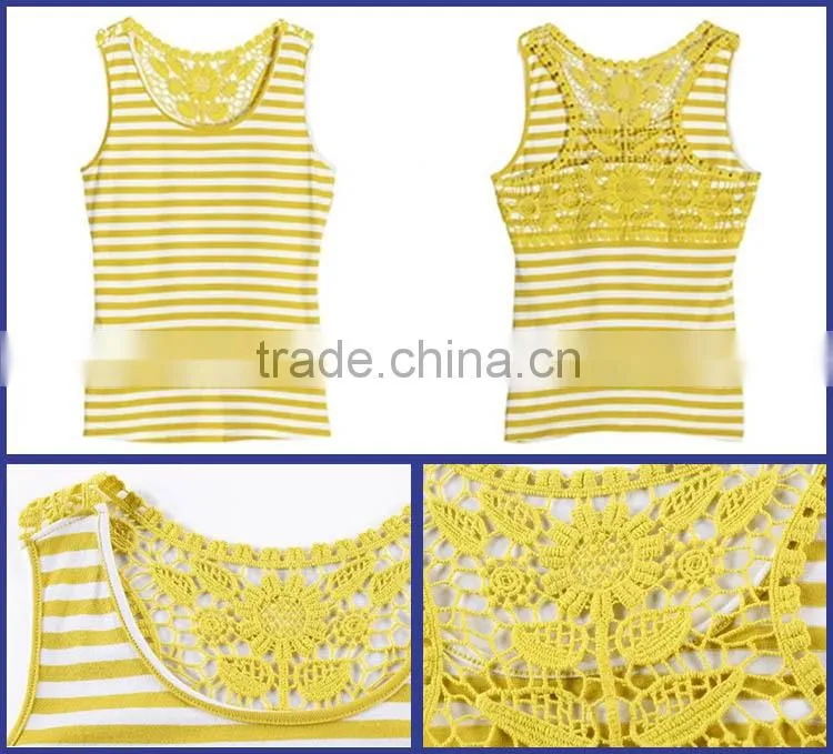 New Design Striped Morning Womens Tank Top In Bulk